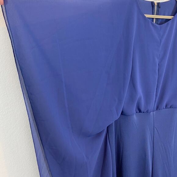 Batwing Chiffon Jumpsuit Retro Style 70s Look XXL Blue Women's Disco Chic - Picture 4 of 12